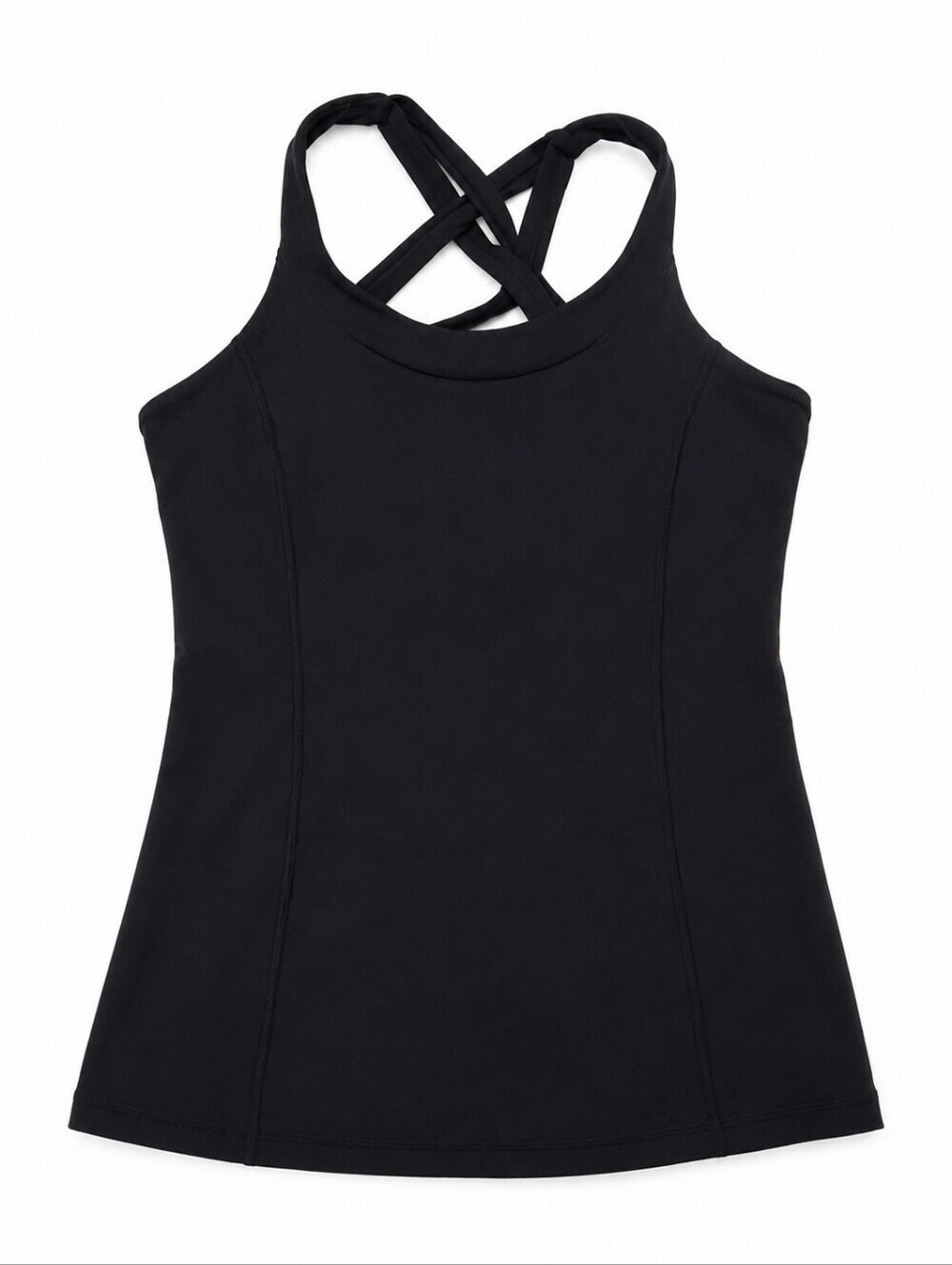 Lululemon Scoop Neck Criss Cross Back Tank Top Black Size 8